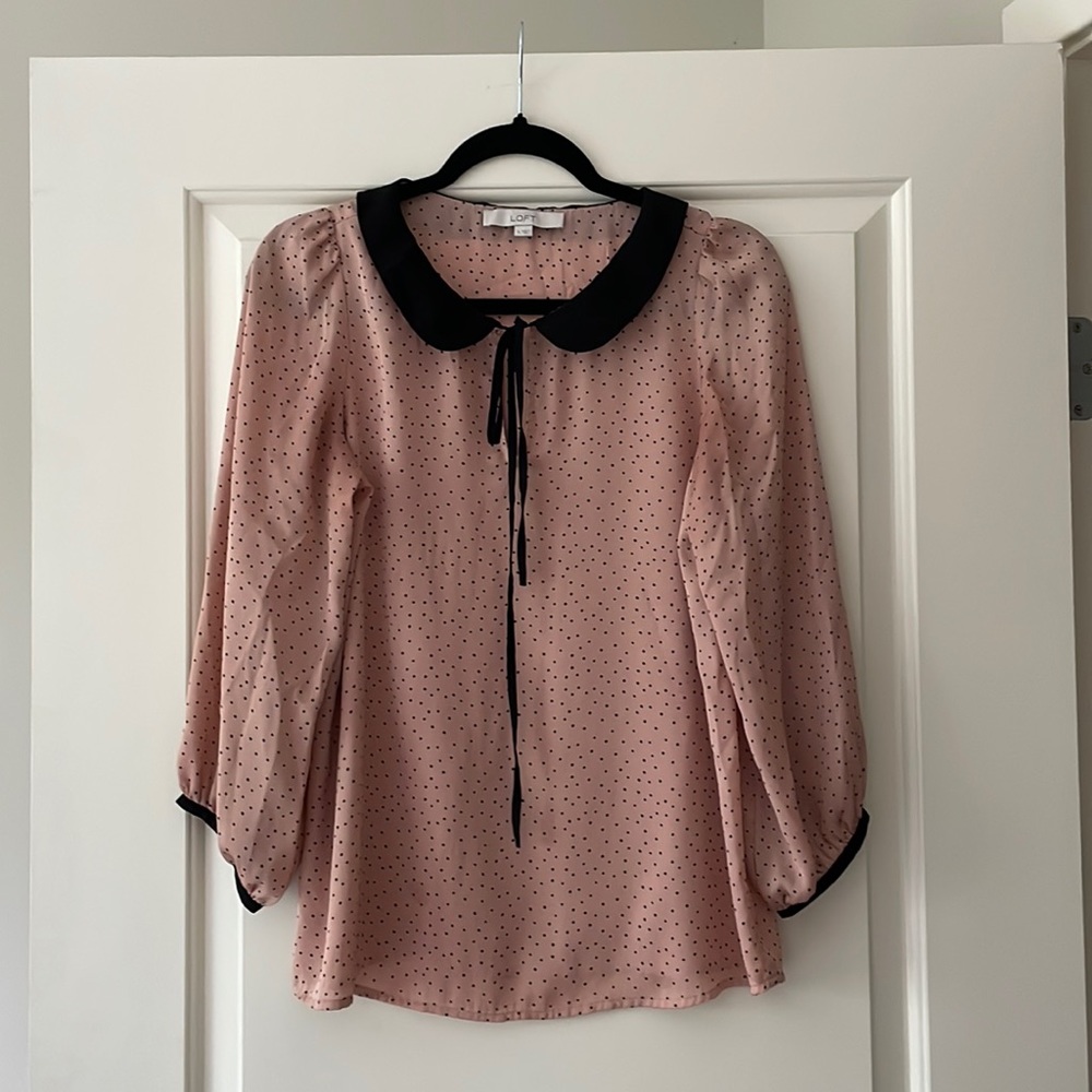 LOFT Blush Peter Pan Collar Blouse
